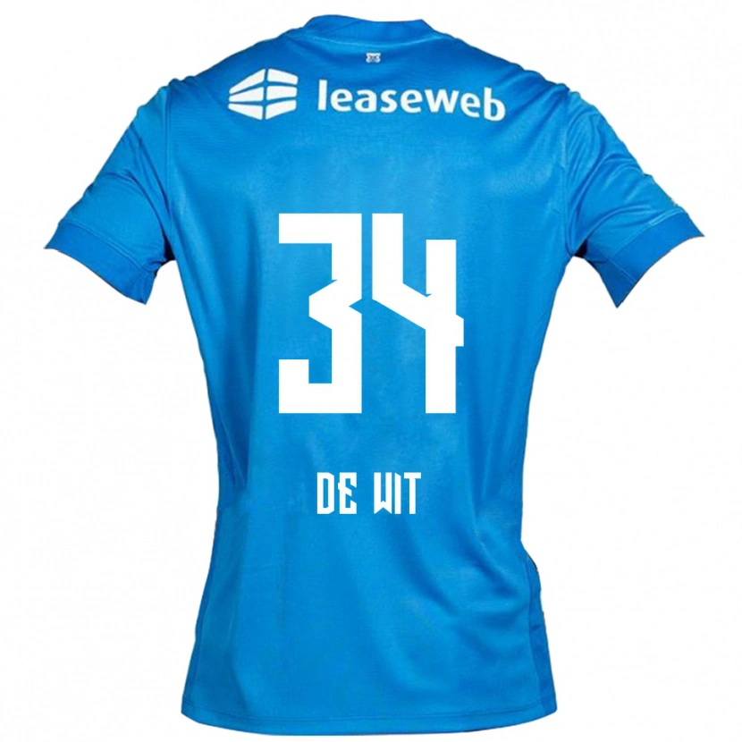 Danxen Kid Mees De Wit #34 Blue White Away Jersey 2025/26 T-Shirt
