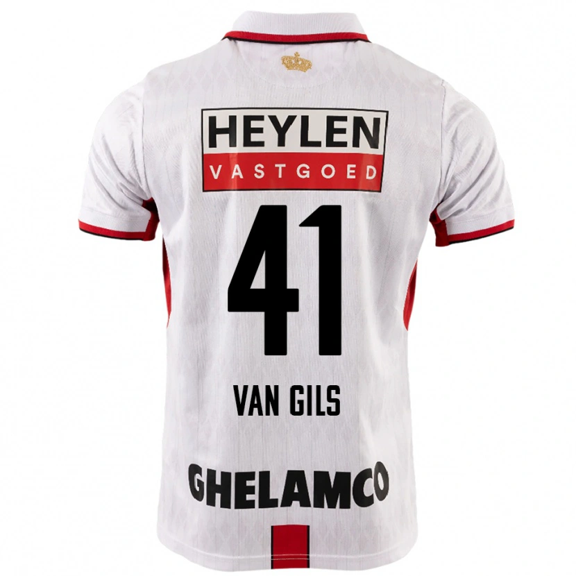 Danxen Kid Mathis Van Gils #41 White Red Away Jersey 2025/26 T-Shirt