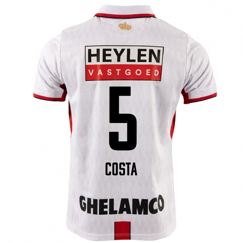 Danxen Kid Ayrton Costa #5 White Red Away Jersey 2025/26 T-Shirt