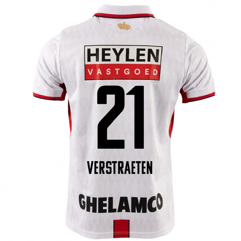 Danxen Kid Andreas Verstraeten #21 White Red Away Jersey 2025/26 T-Shirt