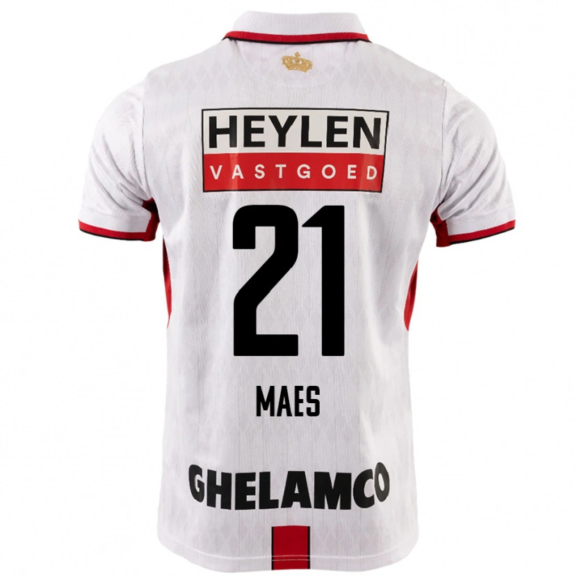 Danxen Kid Noa Maes #21 White Red Away Jersey 2025/26 T-Shirt