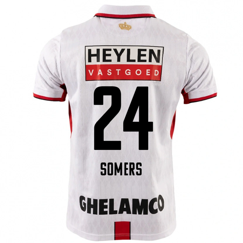 Danxen Kid Thibo Somers #24 White Red Away Jersey 2025/26 T-Shirt
