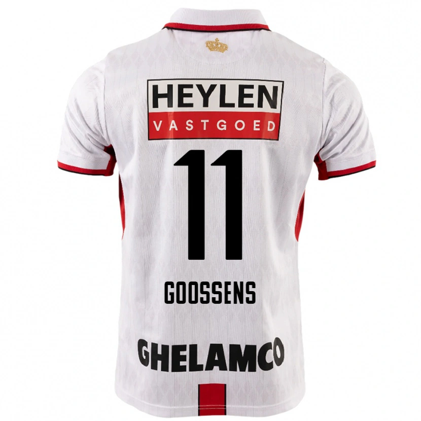 Danxen Kid Mattias Goossens #11 White Red Away Jersey 2025/26 T-Shirt