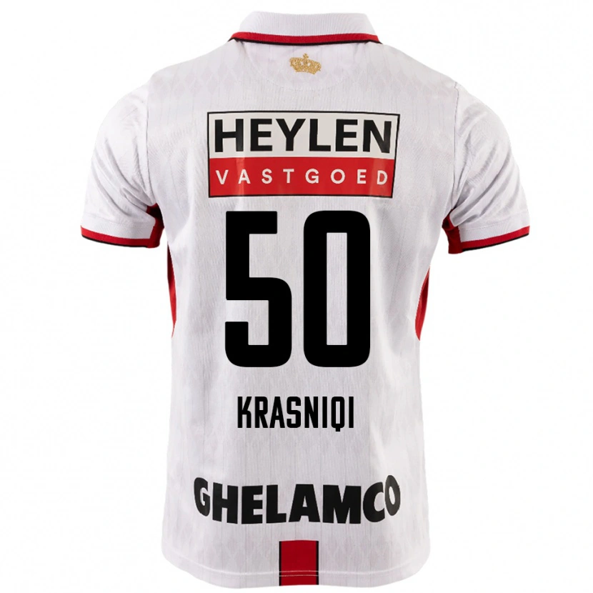 Danxen Kid Laurit Krasniqi #50 White Red Away Jersey 2025/26 T-Shirt
