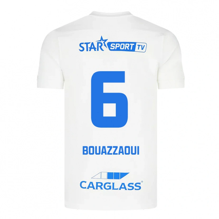 Danxen Kid Ilyas Bouazzaoui #6 White Blue Away Jersey 2025/26 T-Shirt