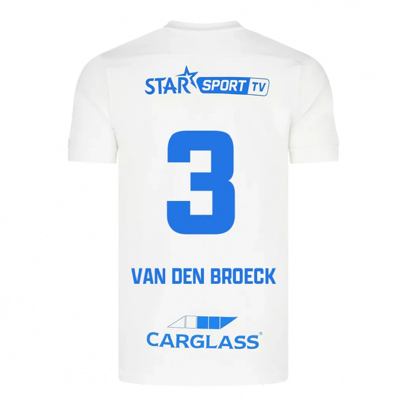 Danxen Kid Kobe Van Den Broeck #3 White Blue Away Jersey 2025/26 T-Shirt