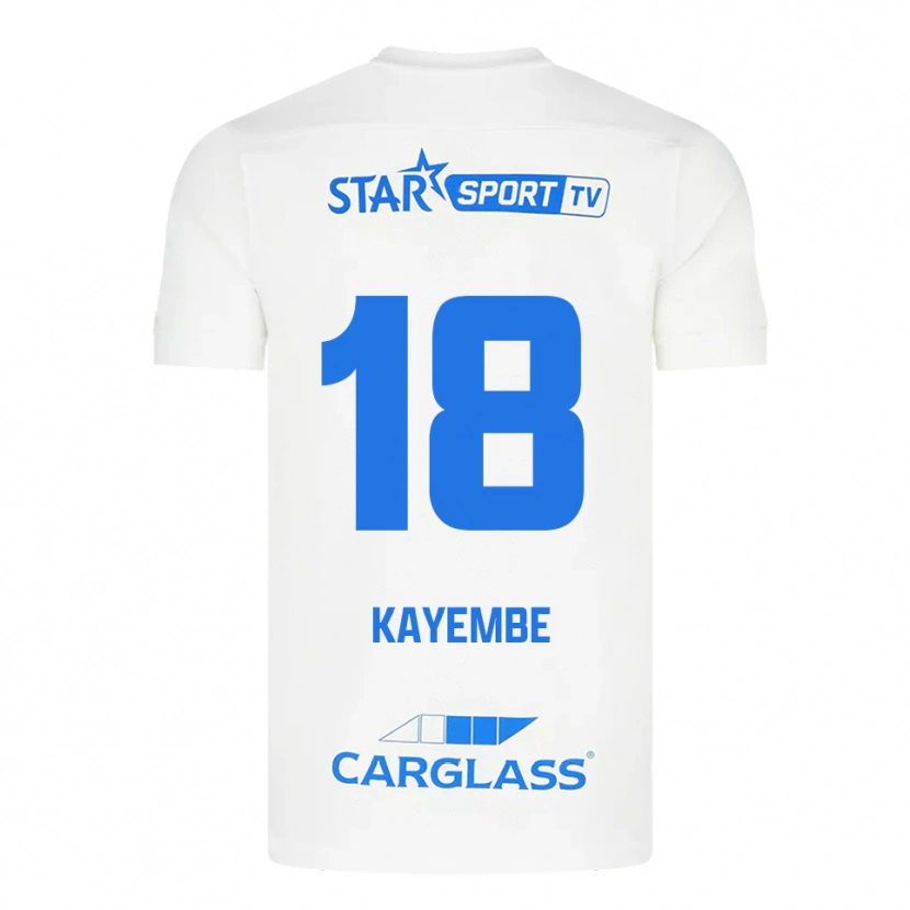 Danxen Kid Joris Kayembe #18 White Blue Away Jersey 2025/26 T-Shirt