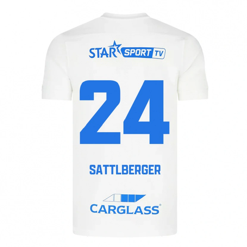 Danxen Kid Nikolas Sattlberger #24 White Blue Away Jersey 2025/26 T-Shirt