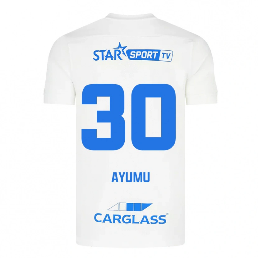 Danxen Kid Ayumu Yokoyama #30 White Blue Away Jersey 2025/26 T-Shirt