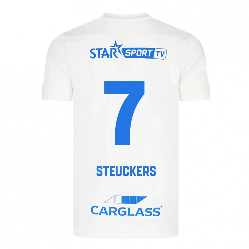 Danxen Kid Jarne Steuckers #7 White Blue Away Jersey 2025/26 T-Shirt