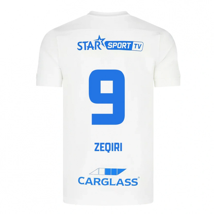 Danxen Kid Andi Zeqiri #9 White Blue Away Jersey 2025/26 T-Shirt