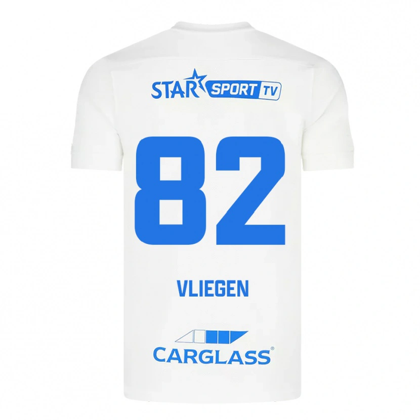 Danxen Kid Olivier Vliegen #82 White Blue Away Jersey 2025/26 T-Shirt