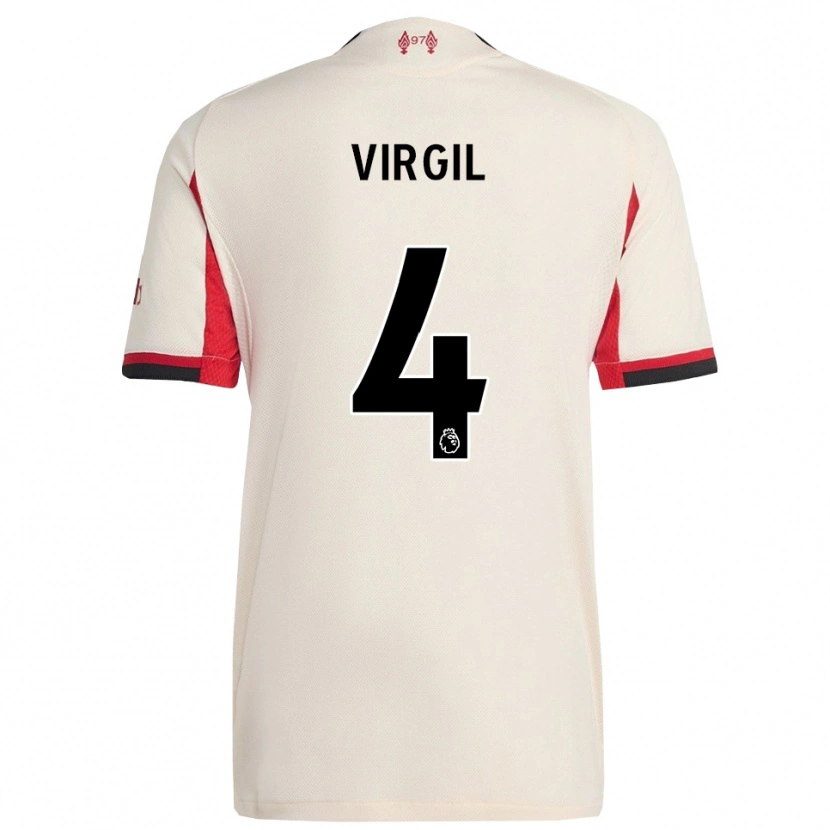 Danxen Kid Virgil Van Dijk #4 White Black Away Jersey 2025/26 T-Shirt