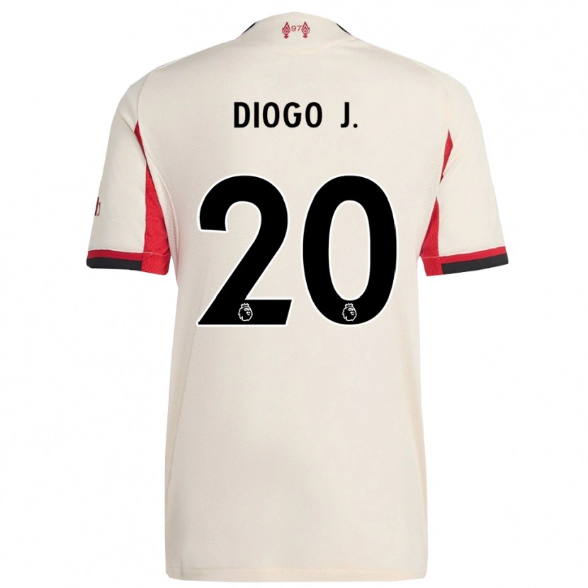 Danxen Kid Diogo Jota #20 White Black Away Jersey 2025/26 T-Shirt