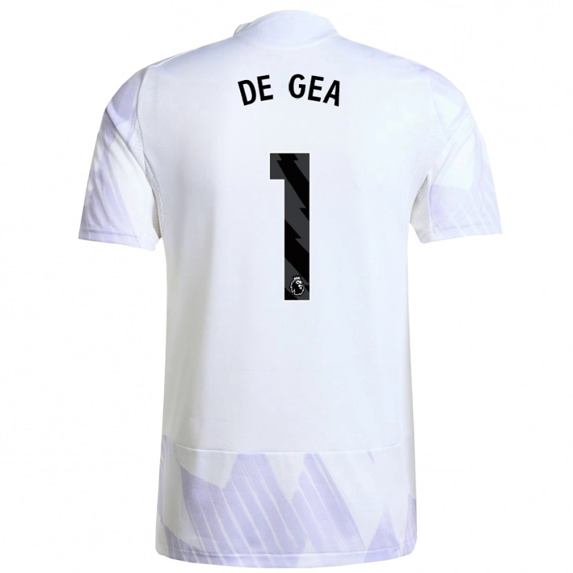 Danxen Kid David De Gea #1 White Purple Purple Away Jersey 2025/26 T-Shirt