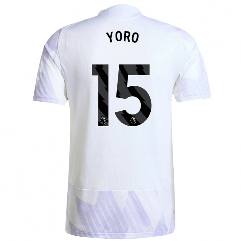 Danxen Kid Leny Yoro #15 White Purple Purple Away Jersey 2025/26 T-Shirt
