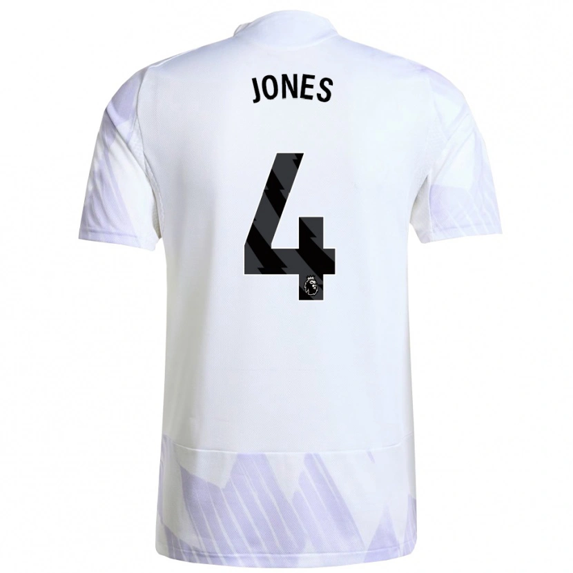 Danxen Kid Phil Jones #4 White Purple Purple Away Jersey 2025/26 T-Shirt