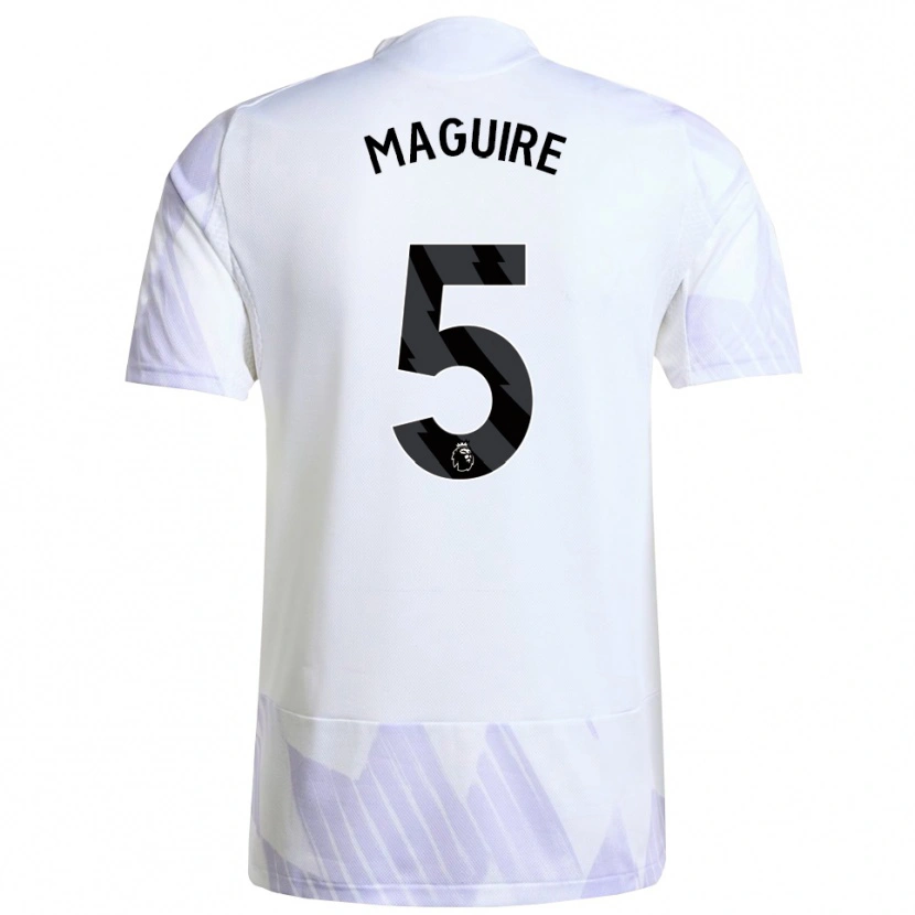 Danxen Kid Harry Maguire #5 White Purple Purple Away Jersey 2025/26 T-Shirt
