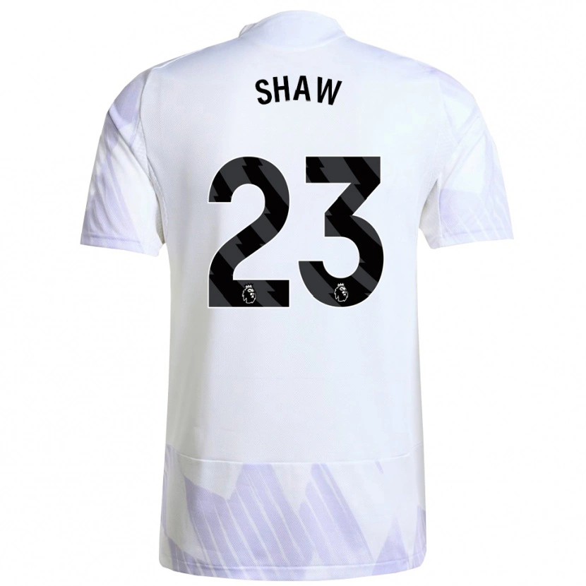 Danxen Kid Luke Shaw #23 White Purple Purple Away Jersey 2025/26 T-Shirt