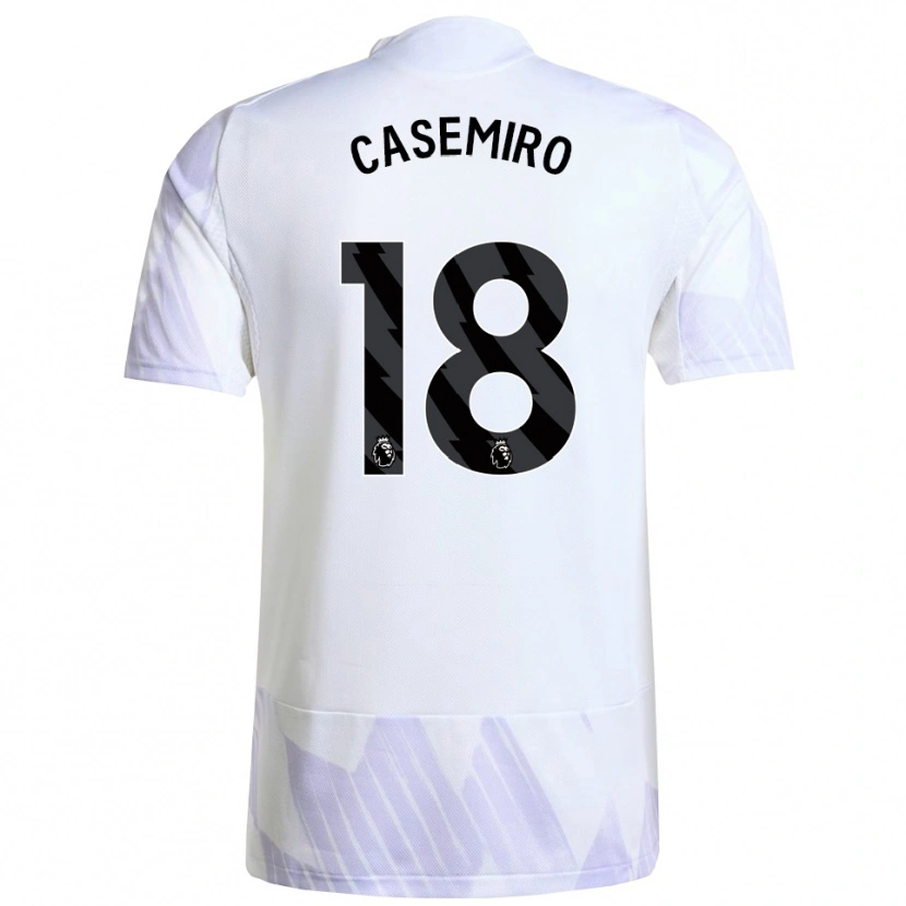 Danxen Kid Casemiro #18 White Purple Purple Away Jersey 2025/26 T-Shirt