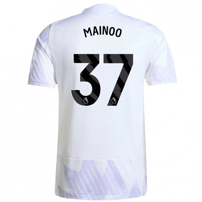 Danxen Kid Kobbie Mainoo #37 White Purple Purple Away Jersey 2025/26 T-Shirt