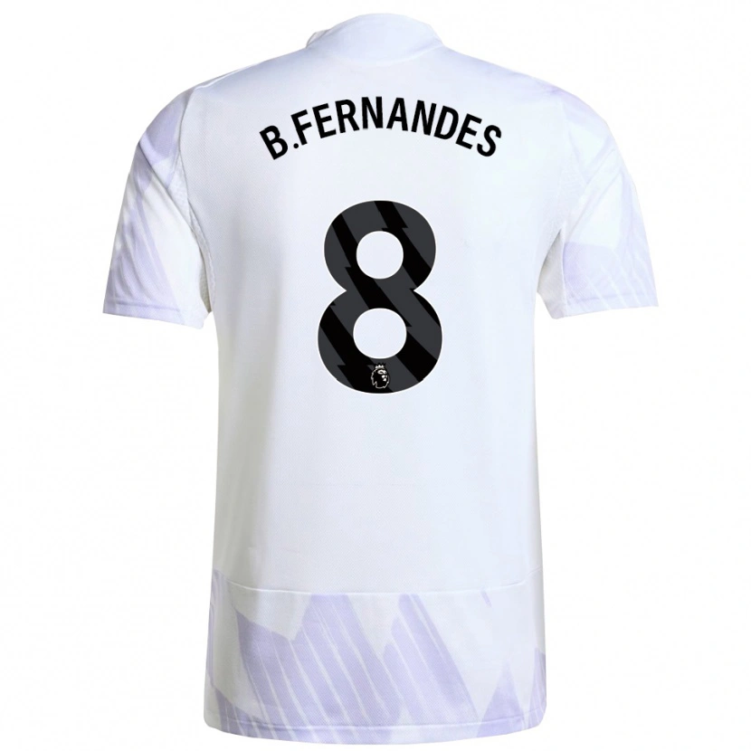 Danxen Kid Bruno Fernandes #8 White Purple Purple Away Jersey 2025/26 T-Shirt