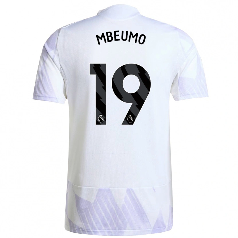 Danxen Kid Bryan Mbeumo #19 White Purple Purple Away Jersey 2025/26 T-Shirt