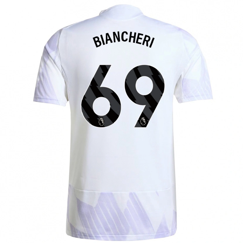 Danxen Kid Gabriele Biancheri #69 White Purple Purple Away Jersey 2025/26 T-Shirt