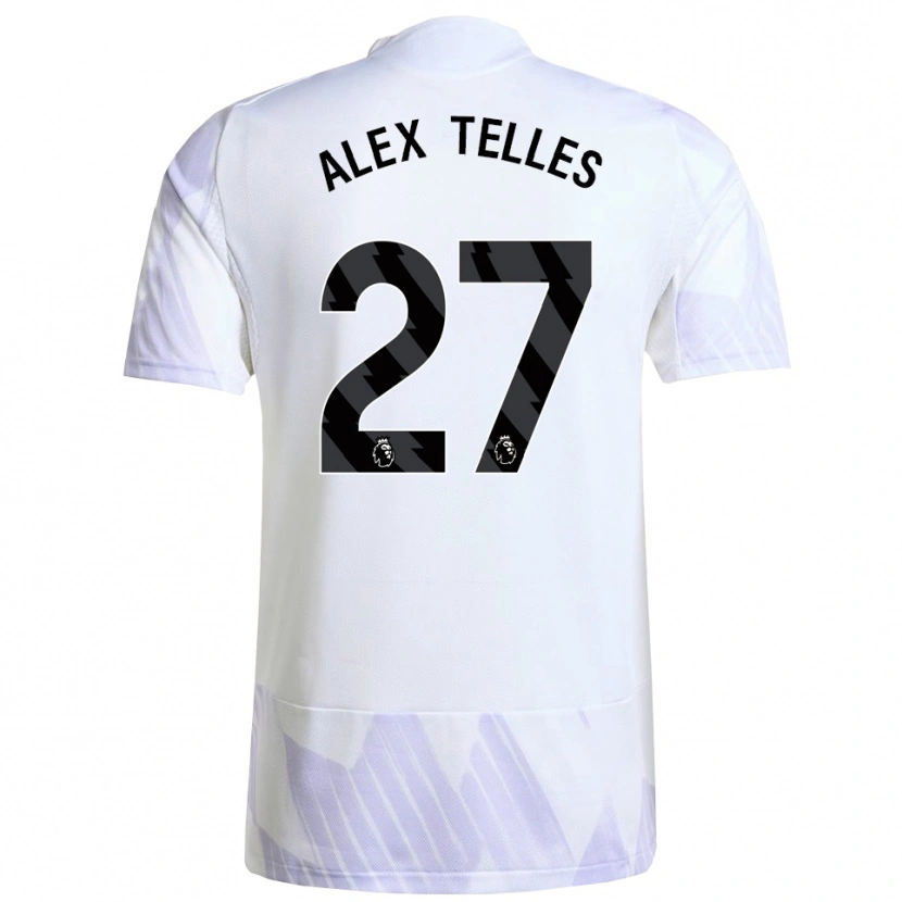 Danxen Kid Alex Nicolao Telles #27 White Purple Purple Away Jersey 2025/26 T-Shirt