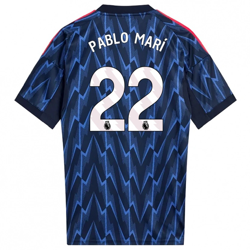Danxen Kid Pablo Mari #22 Navy Red Away Jersey 2025/26 T-Shirt