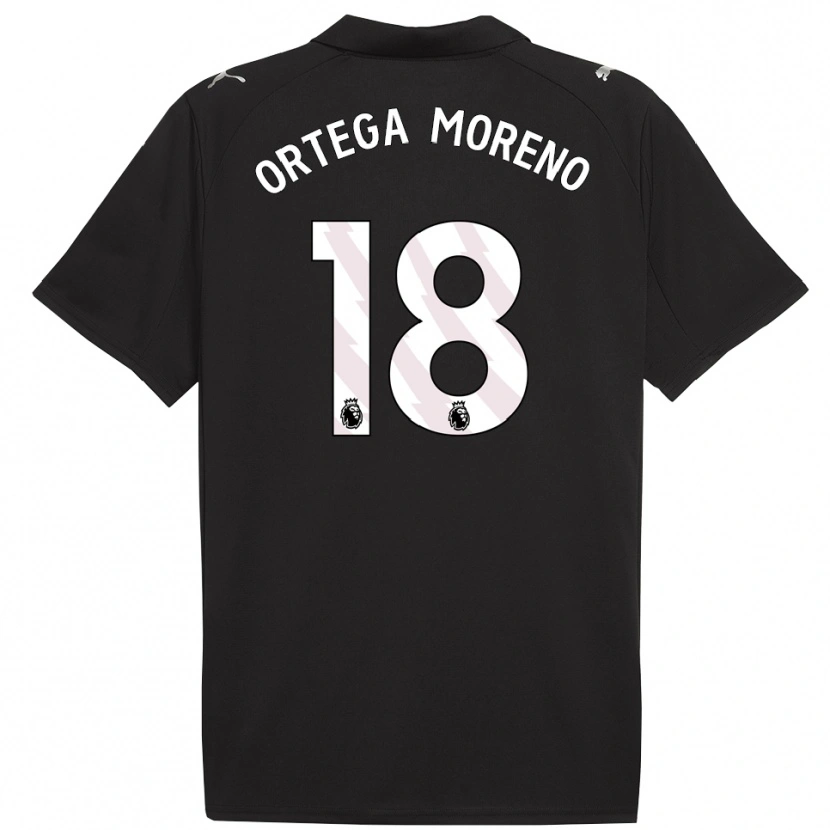 Danxen Kid Stefan Ortega #18 Black White Away Jersey 2025/26 T-Shirt
