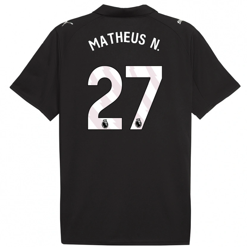 Danxen Kid Matheus Nunes #27 Black White Away Jersey 2025/26 T-Shirt