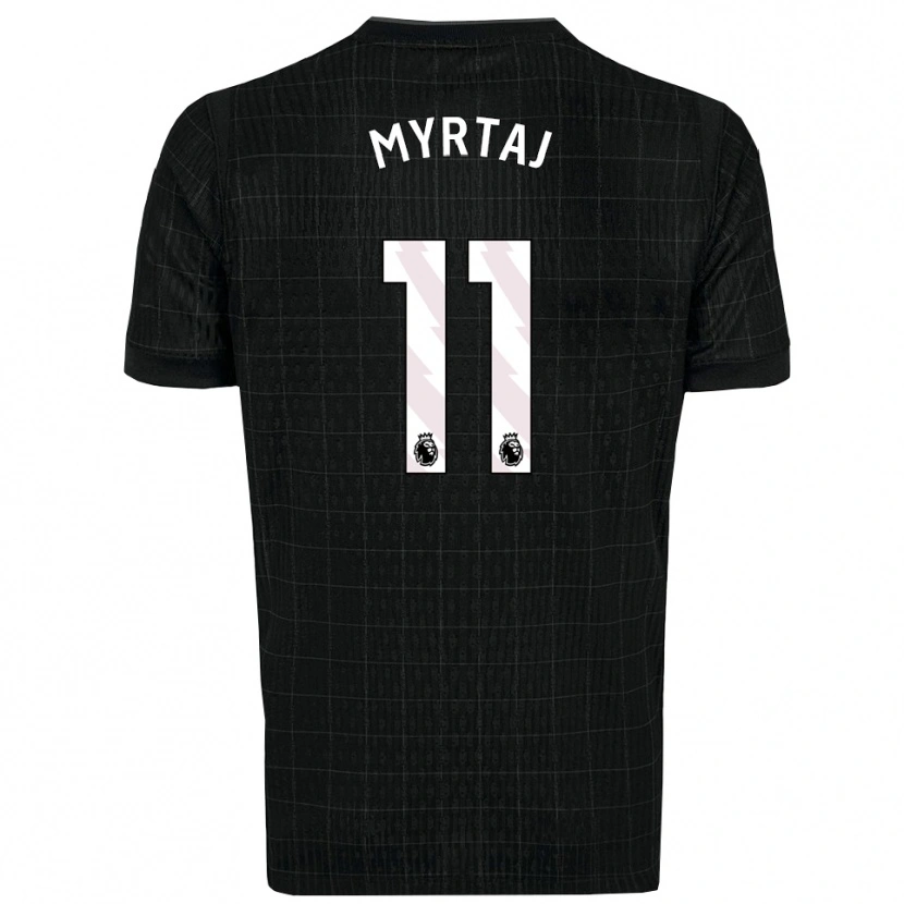 Danxen Kid Leon Myrtaj #11 Black Gray Away Jersey 2025/26 T-Shirt