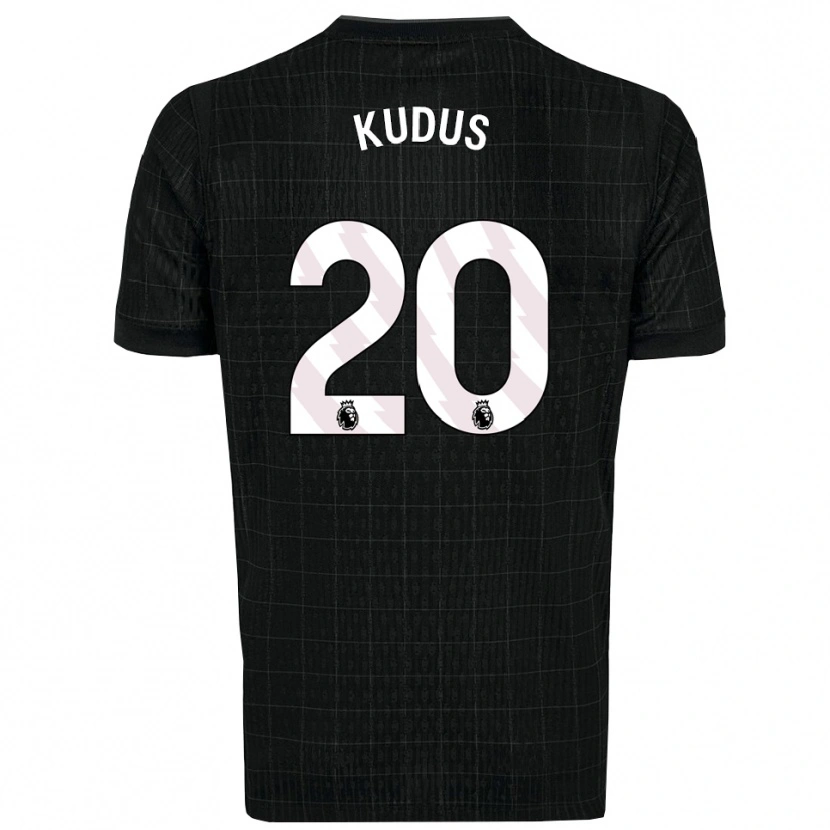 Danxen Kid Mohammed Kudus #20 Black Gray Away Jersey 2025/26 T-Shirt