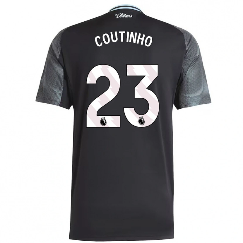 Danxen Kid Philippe Coutinho #23 Black Sky Blue Away Jersey 2025/26 T-Shirt