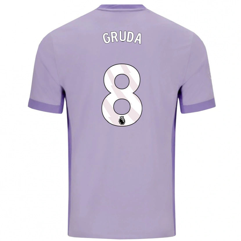 Danxen Kid Brajan Gruda #8 Taro Purple White Away Jersey 2025/26 T-Shirt