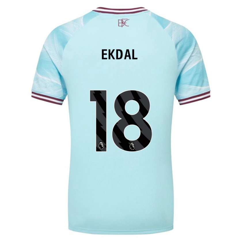 Danxen Kid Hjalmar Ekdal #18 Sky Blue Burgundy Away Jersey 2025/26 T-Shirt