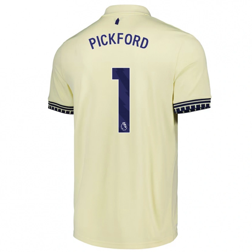 Danxen Kid Jordan Pickford #1 Off White Black Away Jersey 2025/26 T-Shirt