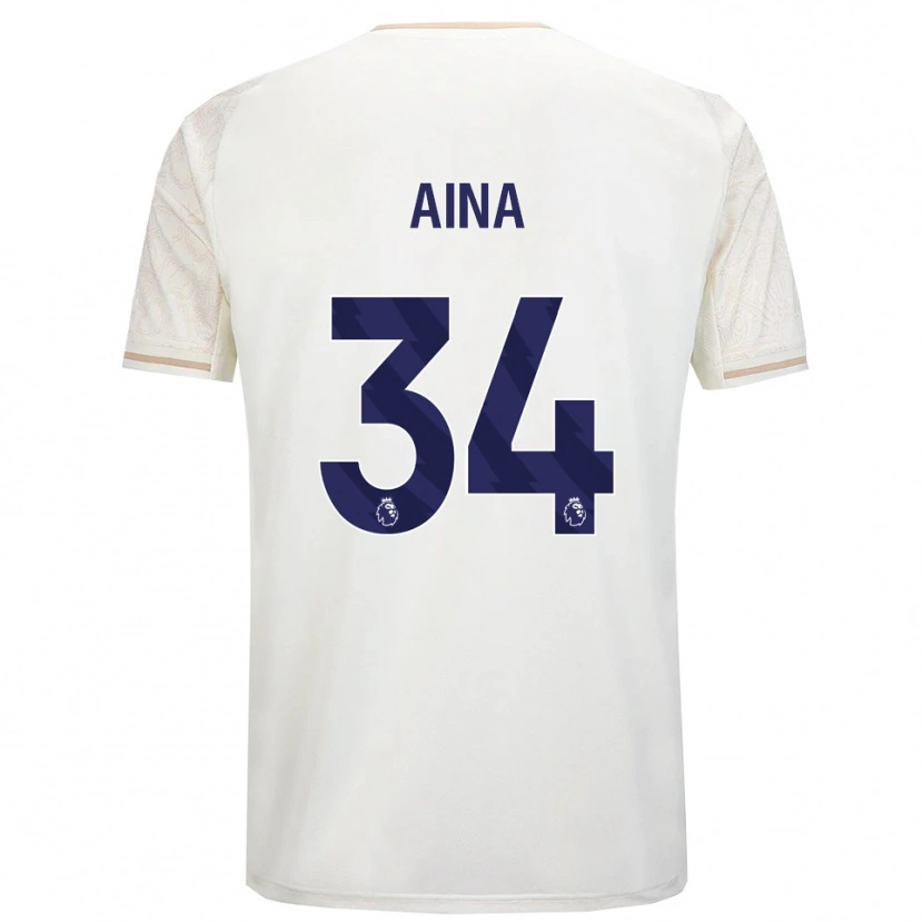 Danxen Kid Ola Aina #34 Off White Black Away Jersey 2025/26 T-Shirt
