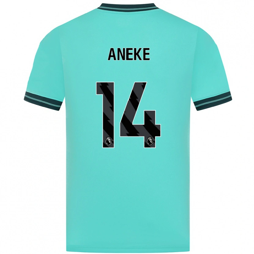 Danxen Kid Aaron Aneke #14 Sky Blue Green Away Jersey 2025/26 T-Shirt