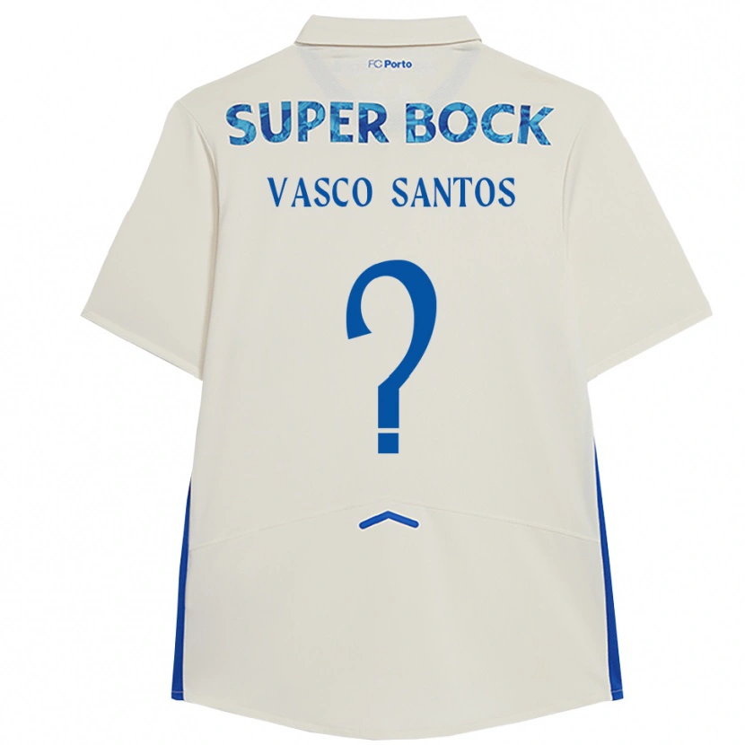 Danxen Kid Vasco Santos #0 White Blue Third Jersey 2025/26 T-Shirt