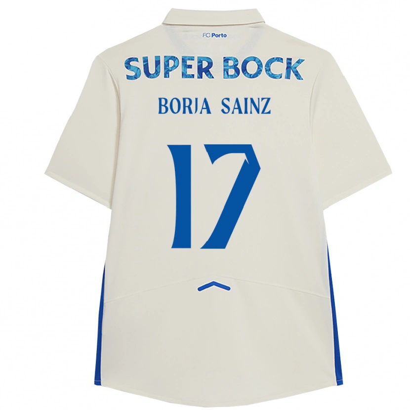 Danxen Kid Borja Sainz #17 White Blue Third Jersey 2025/26 T-Shirt