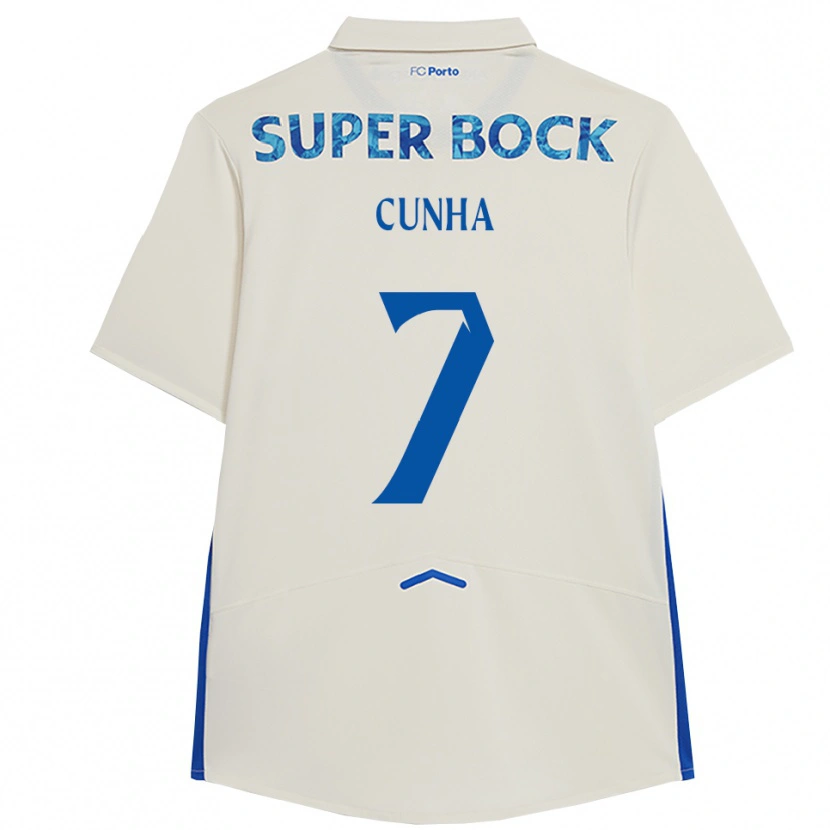 Danxen Kid Duarte Cunha #7 White Blue Third Jersey 2025/26 T-Shirt