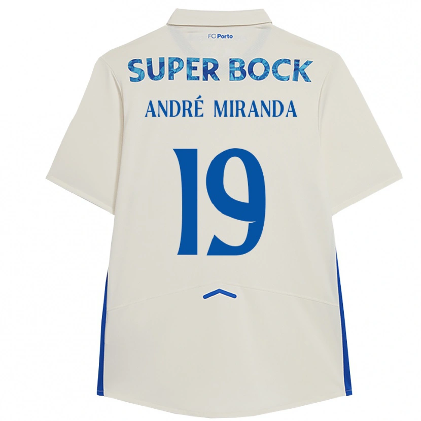 Danxen Kid André Miranda #19 White Blue Third Jersey 2025/26 T-Shirt