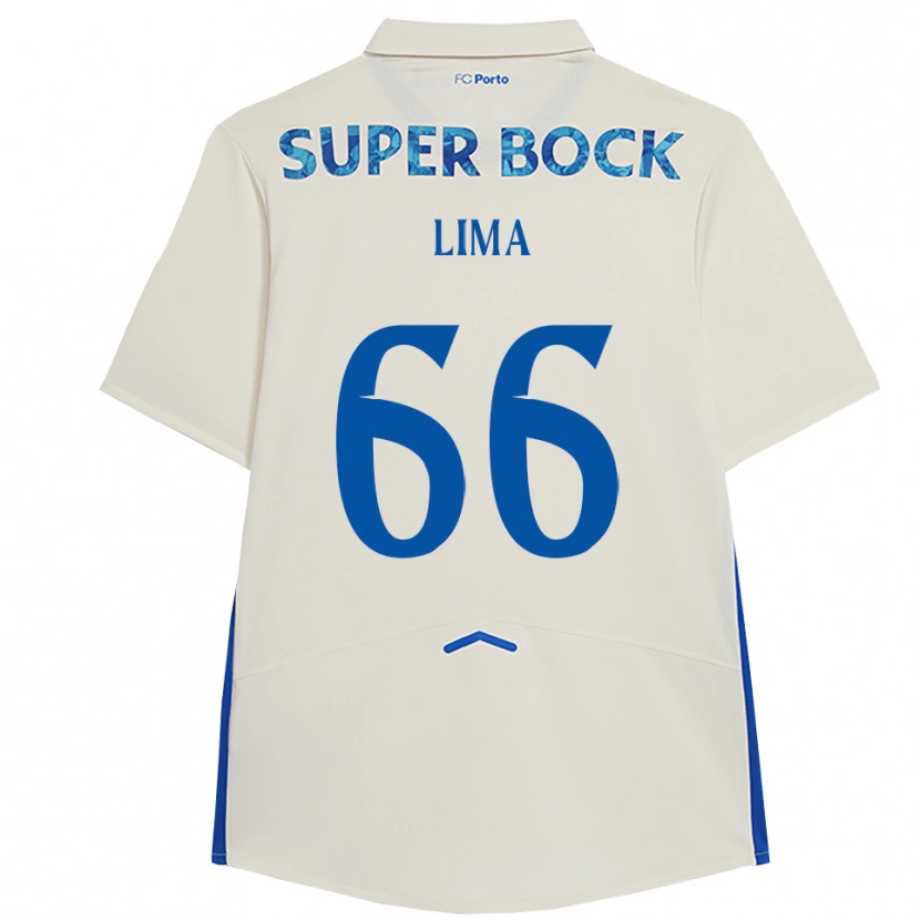 Danxen Kid Bernardo Lima #66 White Blue Third Jersey 2025/26 T-Shirt
