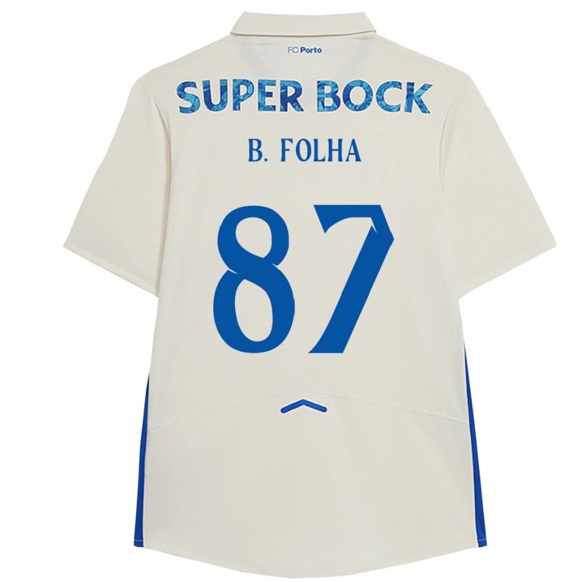 Danxen Kid Bernardo Folha #87 White Blue Third Jersey 2025/26 T-Shirt