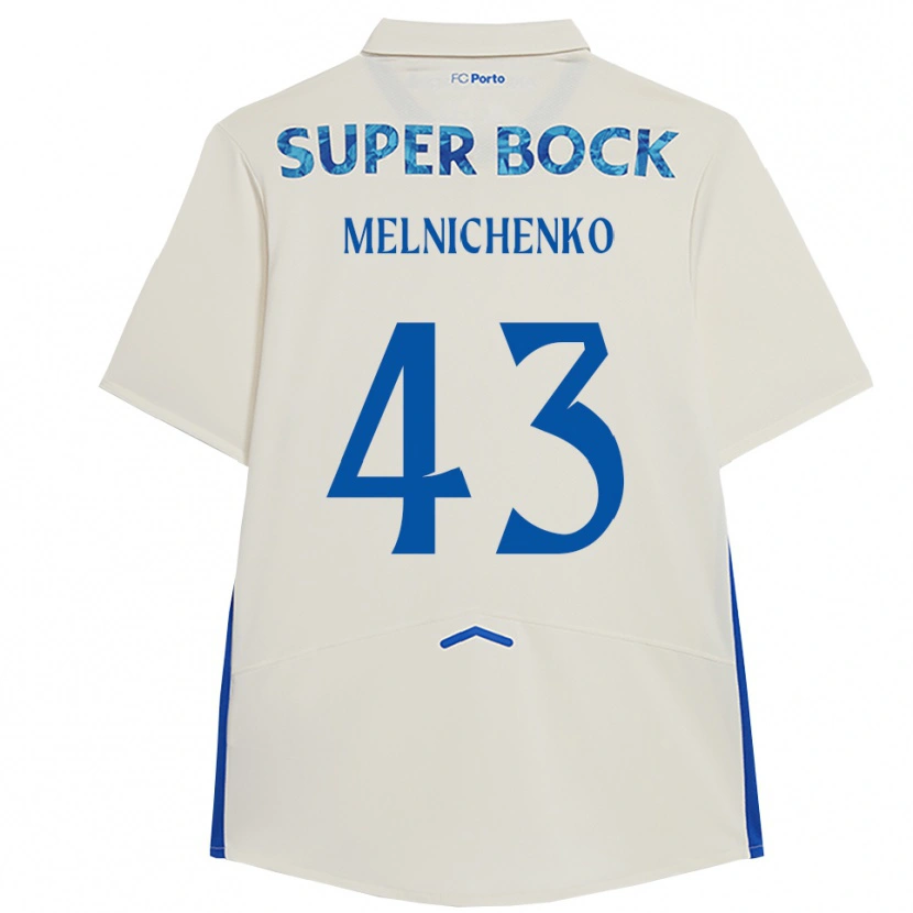 Danxen Kid Trofim Melnichenko #43 White Blue Third Jersey 2025/26 T-Shirt