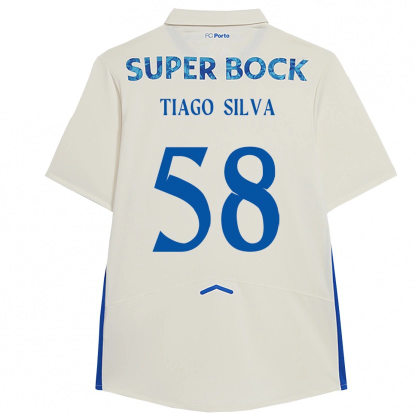 Danxen Kid Tiago Silva #58 White Blue Third Jersey 2025/26 T-Shirt