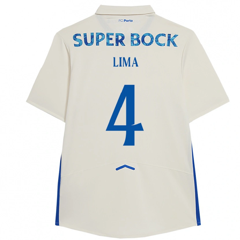 Danxen Kid Karoline Lima #4 White Blue Third Jersey 2025/26 T-Shirt