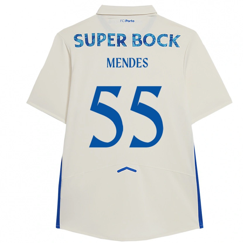 Danxen Kid Joao Mendes #55 White Blue Third Jersey 2025/26 T-Shirt
